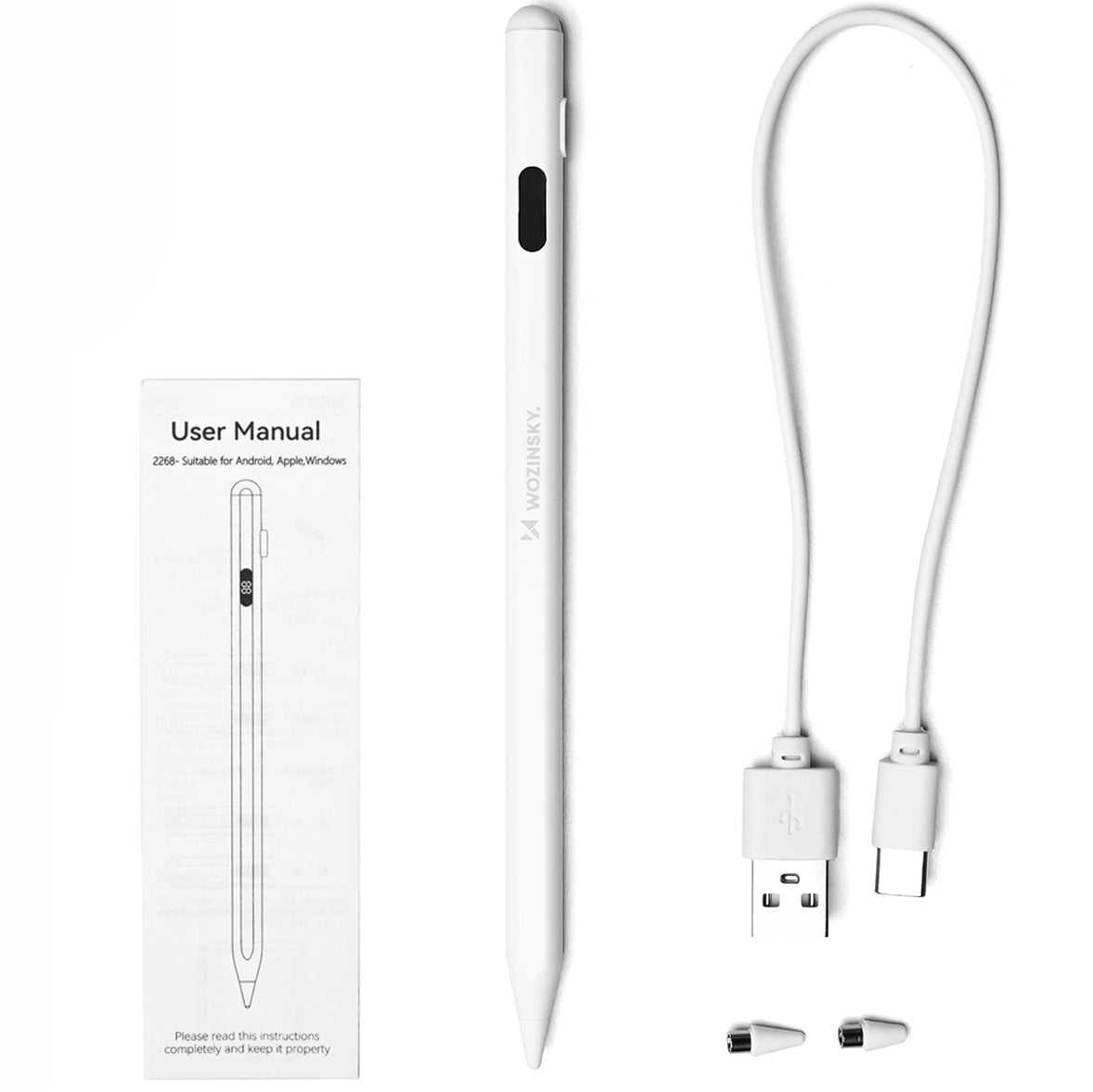 Stylet WZK W2268YAS pour Apple iPad, Version Active, Blanc