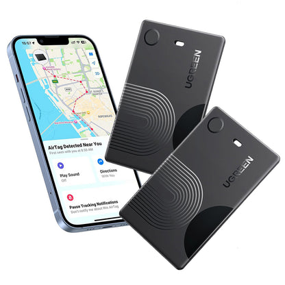 UGREEN SmartTag Smart Finder Slim 2 CM920 (75120A) pour la série iOS, lot de 2 pièces, noir