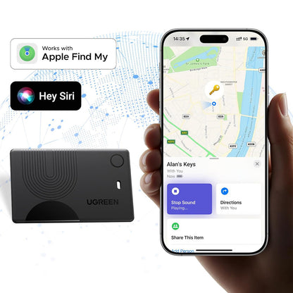 UGREEN SmartTag Smart Finder Slim 2 CM920 (75120A) pour la série iOS, lot de 2 pièces, noir