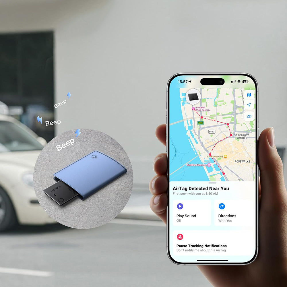 UGREEN SmartTag Smart Finder Slim 2 CM920 (75120A) pour la série iOS, lot de 2 pièces, noir