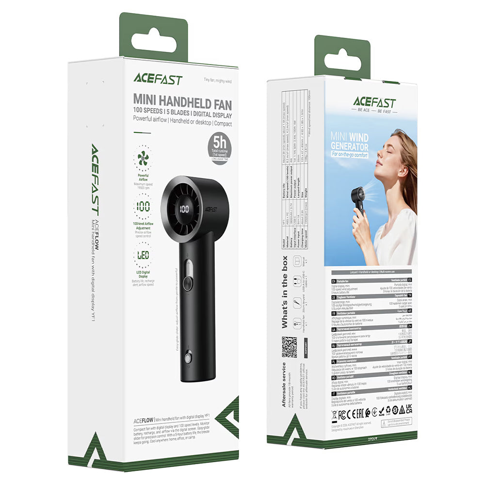 Ventilateur Portable Acefast YF1, Noir