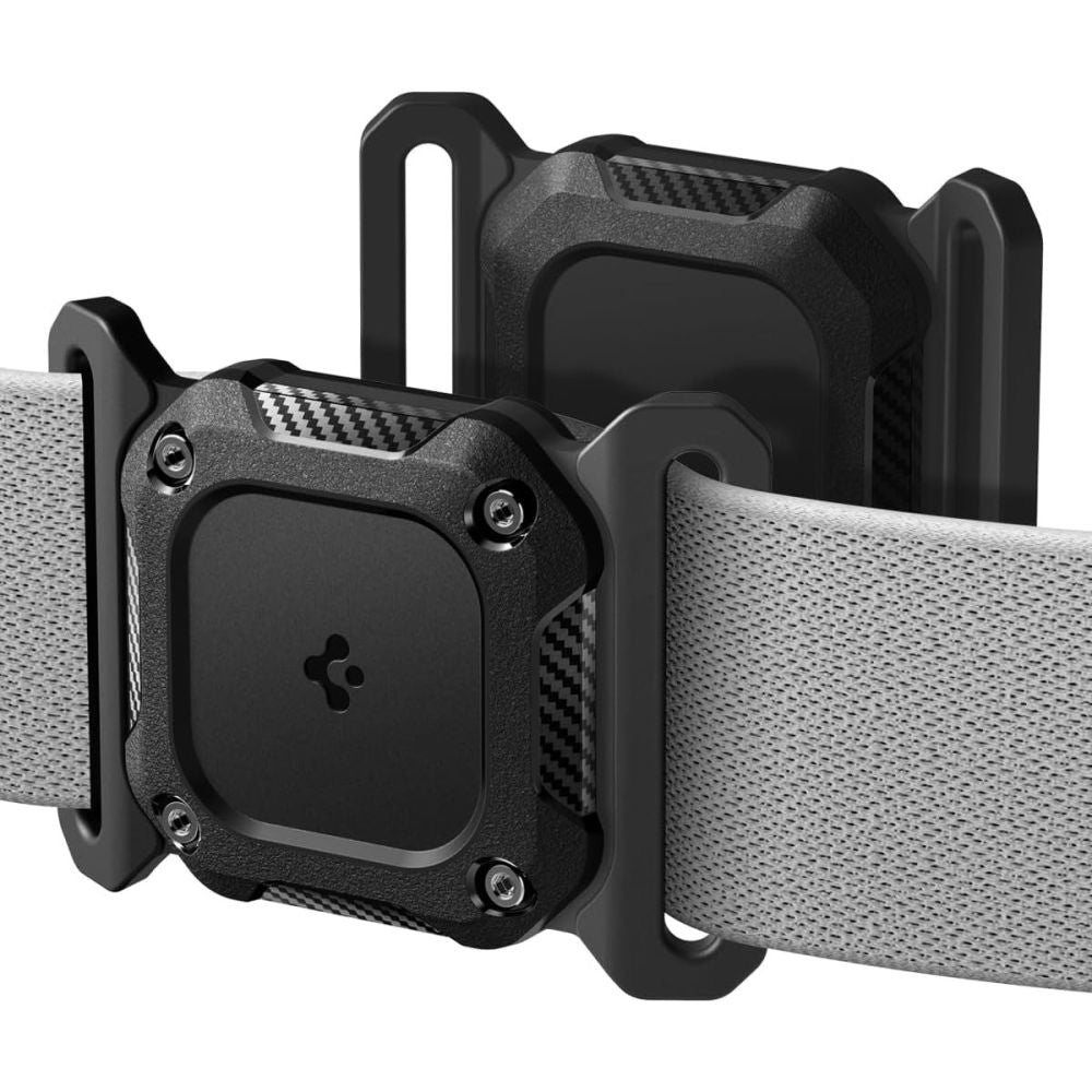 Support Spigen Tough Armor pour Apple AirTag au Collier Animal de Compagnie, Noir