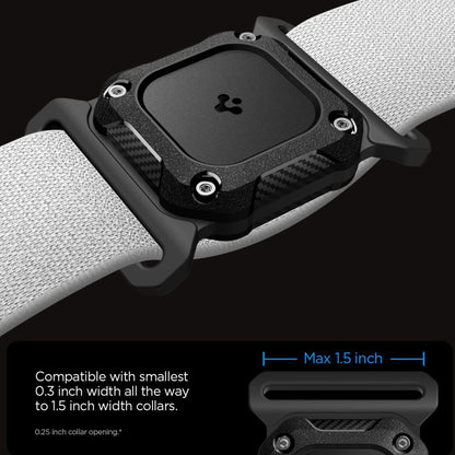 Support Spigen Tough Armor pour Apple AirTag au Collier Animal de Compagnie, Noir