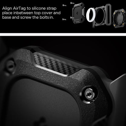 Support Spigen Tough Armor pour Apple AirTag au Collier Animal de Compagnie, Noir